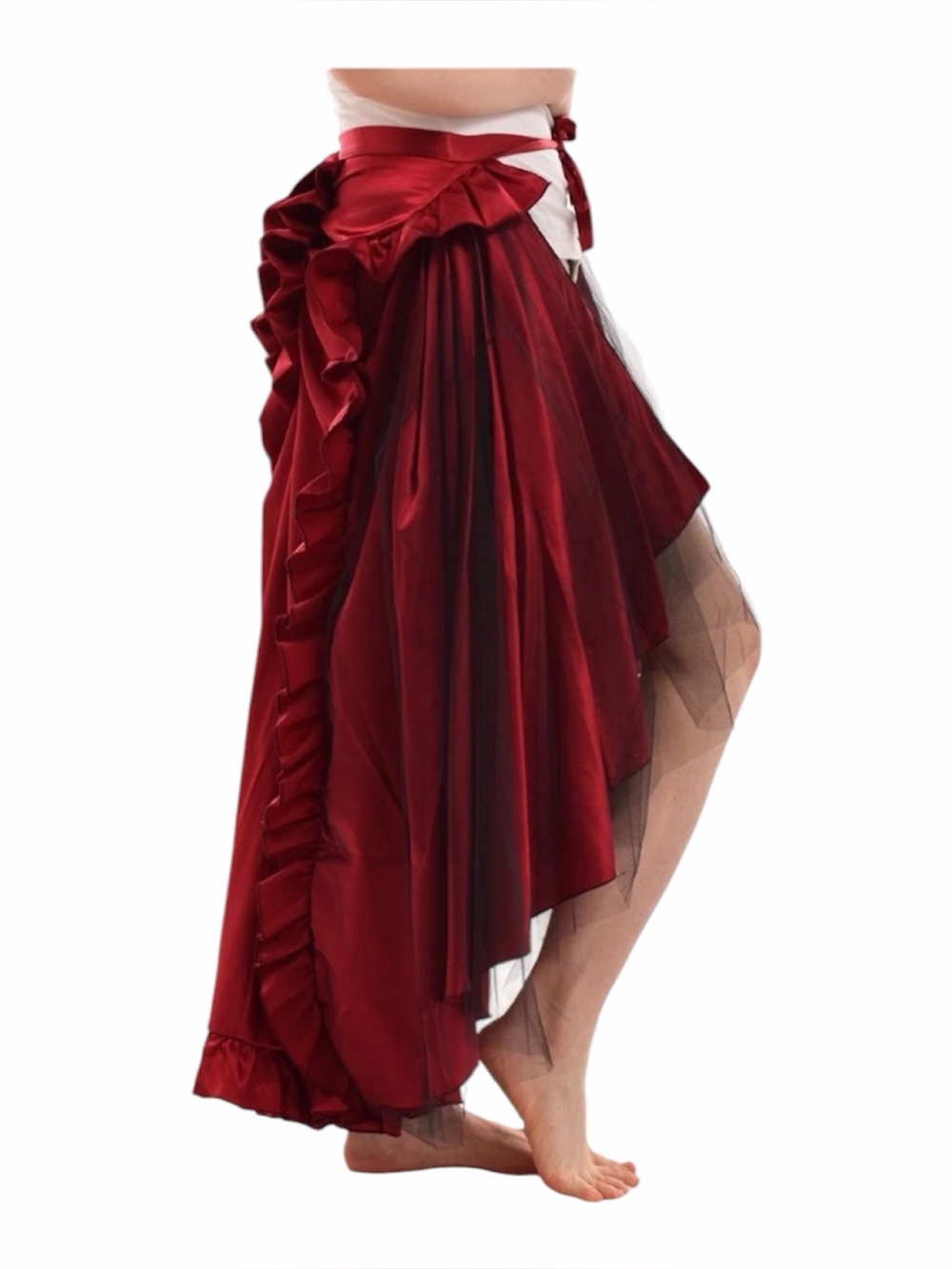 Belle Poque Women's Steampunk Gothic Wrap Skirt Victorian Ruffles Pirate